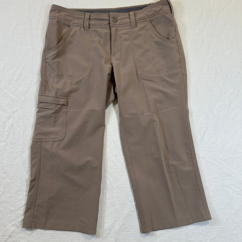 The North Face Womens Brown Hiking Cargo Capris Recycled Stretch Pants Size 6